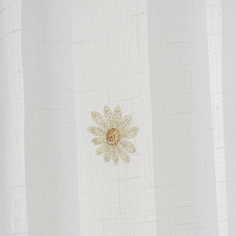 Cortina Tule Bordada com Flores Delicadas-um par - BOD HOME