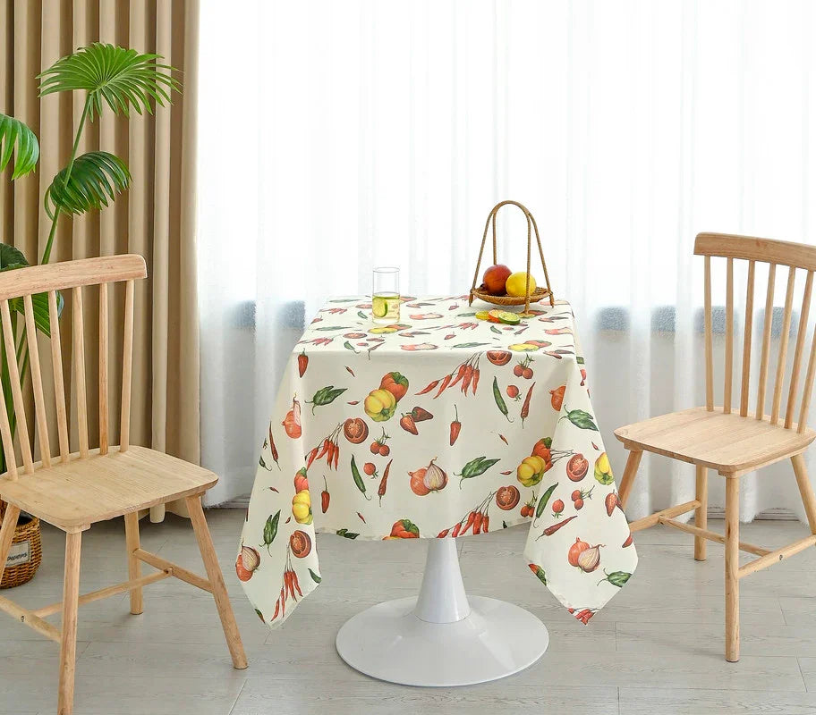 TOALHA DE MESA ANTI-NÓDOA COM ESTAMPA DE VEGETAIS QUADRADA - BOD HOME