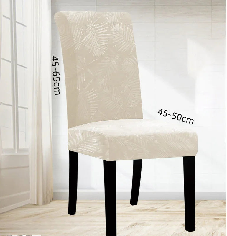 Capa para Cadeira Ajustável Padrão Folhas Branco Claro - BOD HOME