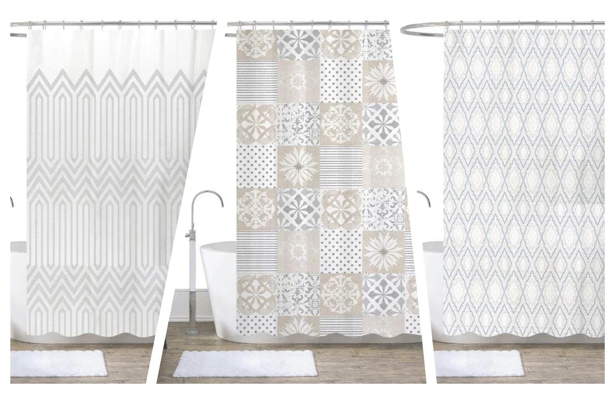 1 Pack de 3 Cortina De Duche Estampada 180*180cm 004