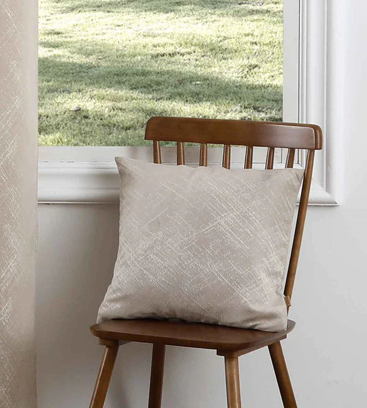 Capa de Almofada Jacquard com Bordado Bege 45*45cm- BOD HOME