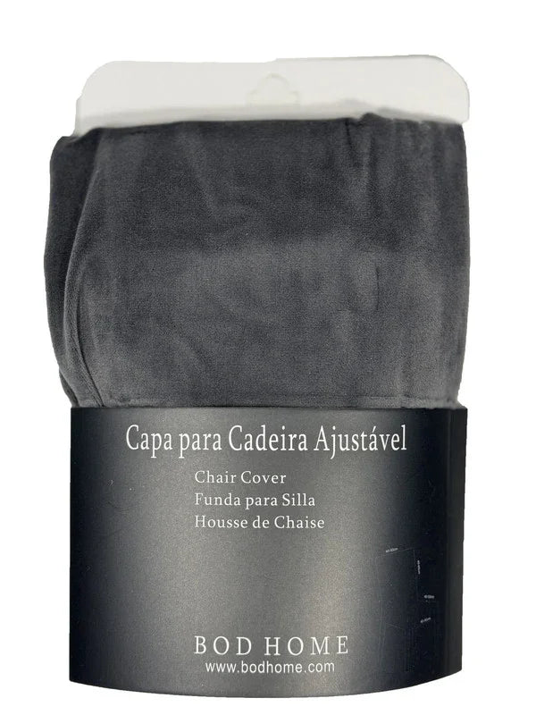 Capa Cadeira Veludo Ajustavel Cinzento Escuro - BOD HOME