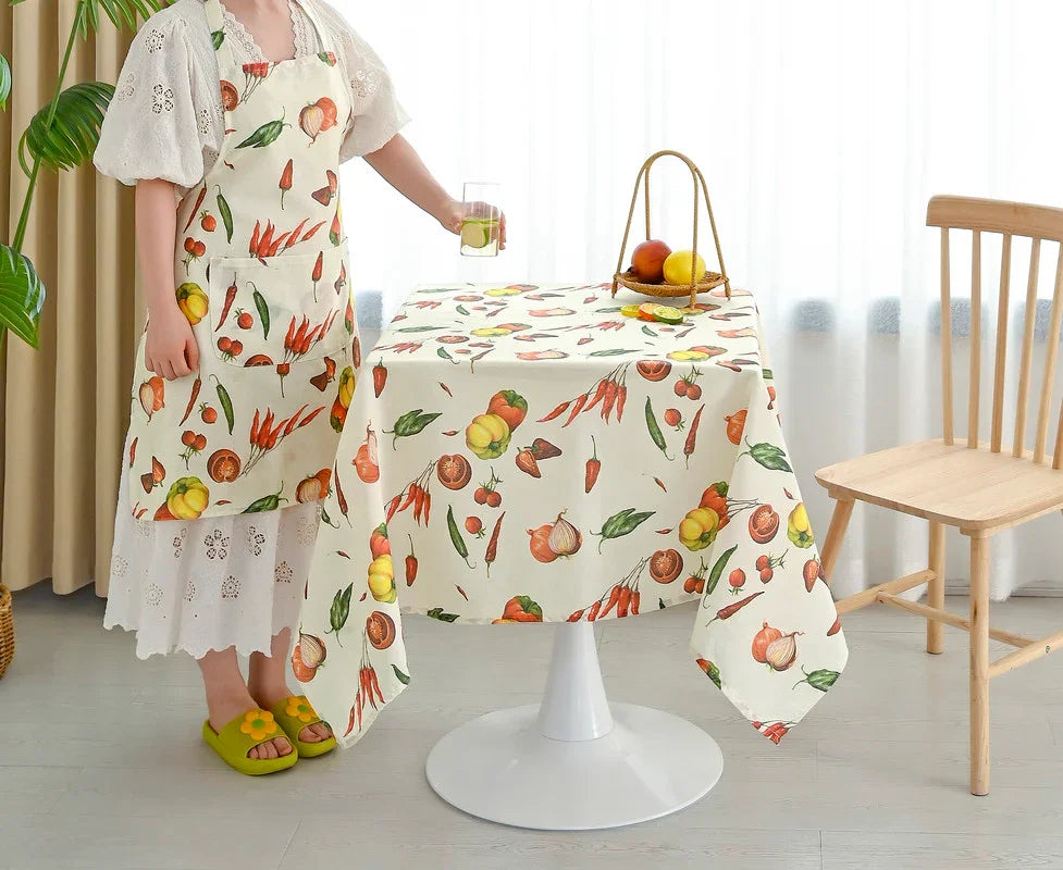 TOALHA DE MESA ANTI-NÓDOA COM ESTAMPA DE VEGETAIS QUADRADA - BOD HOME