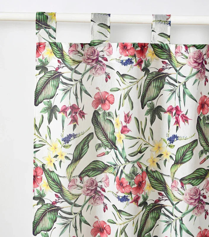 Cortina de Cozinha com Estampa de Flores Elegantes Individual - BOD HOME