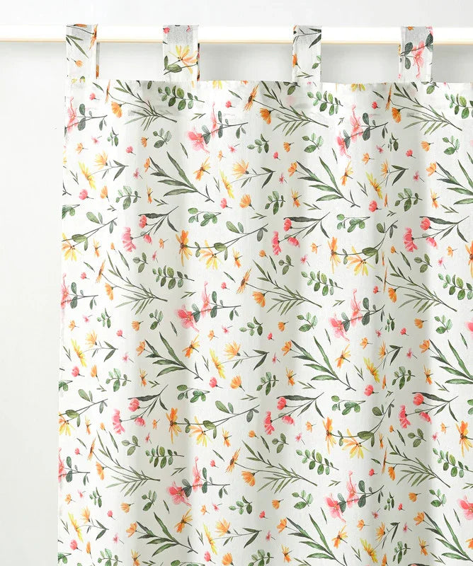 Cortina de Cozinha com Estampa de Flores de Primavera Individual - BOD HOME
