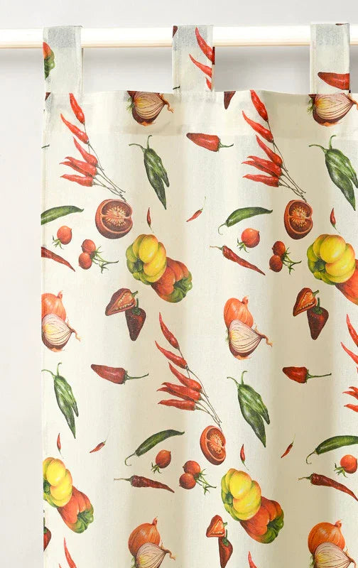 Cortina de Cozinha com Estampa de Vegetais Individual - BOD HOME