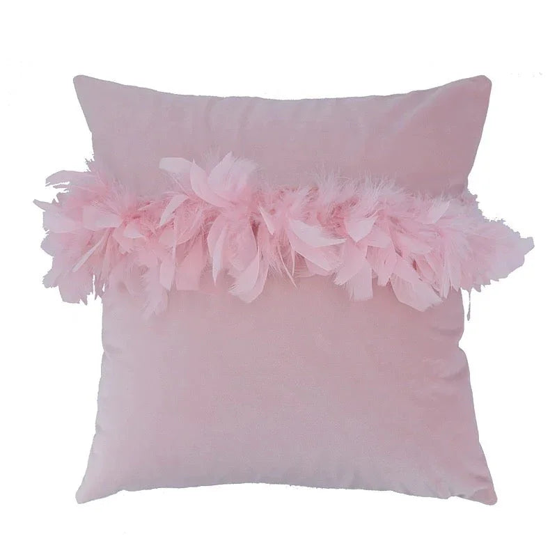 Cojín Liso Plumas Rosa 45*45cm