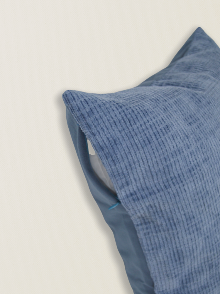 Funda de cojín de chenilla azul t.aprox:45*45cm