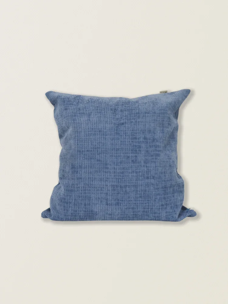 Funda de cojín de chenilla azul t.aprox:45*45cm