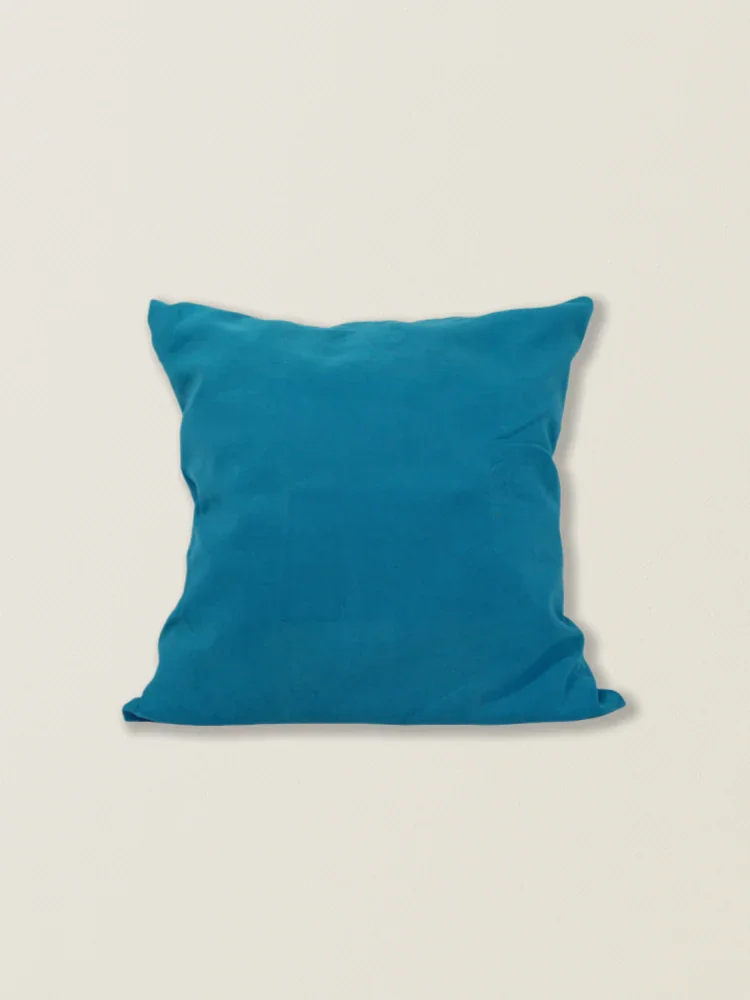 Tamaño de la funda de cojín de gamuza azul: aproximadamente 45*45 cm