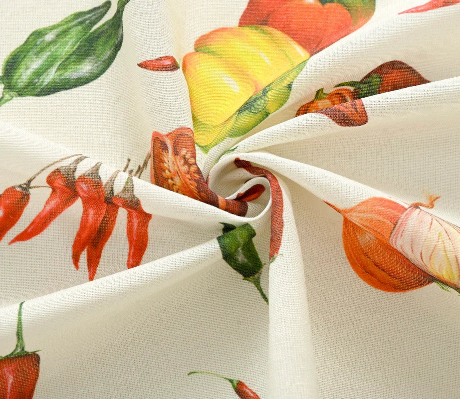 Cortina de Cozinha com Estampa de Vegetais Individual - BOD HOME