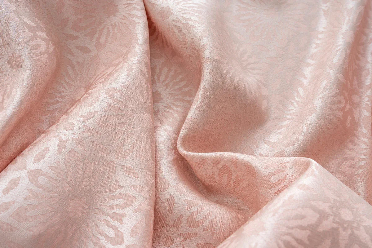 Cortina Opaca Jacquard Flores Cor-de-Rosa 140x260CM-Individual - BOD HOME