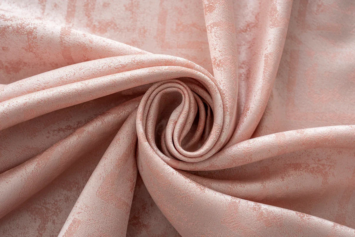 Cortina Opaca Jacquard Quadradas Cor-de-Rosa 140x260CM-Individual - BOD HOME