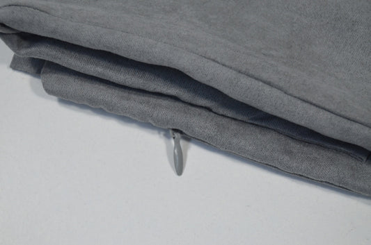 Capa de almofada camurca cinza escu. t.aprox:45*45cm