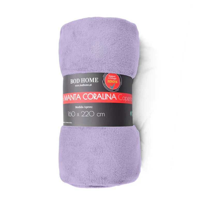 Manta de flanela Cor Lavanda
