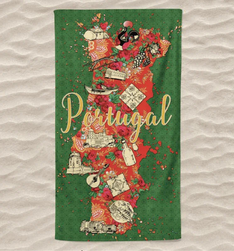 Toalha de Praia 3D Portugal 70x140 cm - BOD HOME