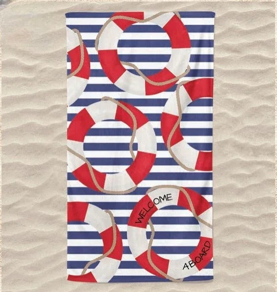 Toalha de Praia 3D Estilo Náutico 70x140 cm - BOD HOME