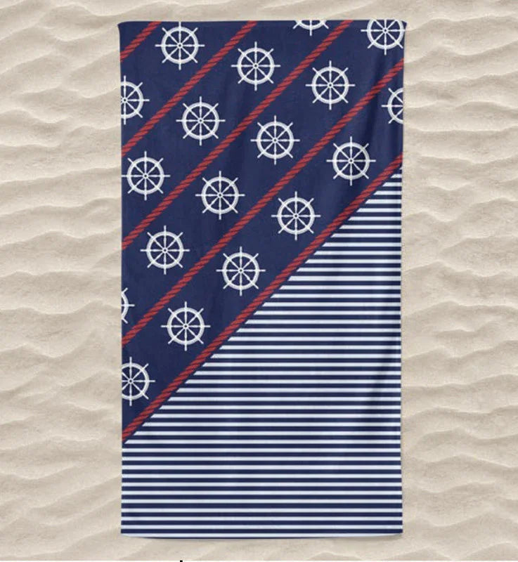 Toalha de Praia 3D Estilo Náutico 70x140 cm - BOD HOME