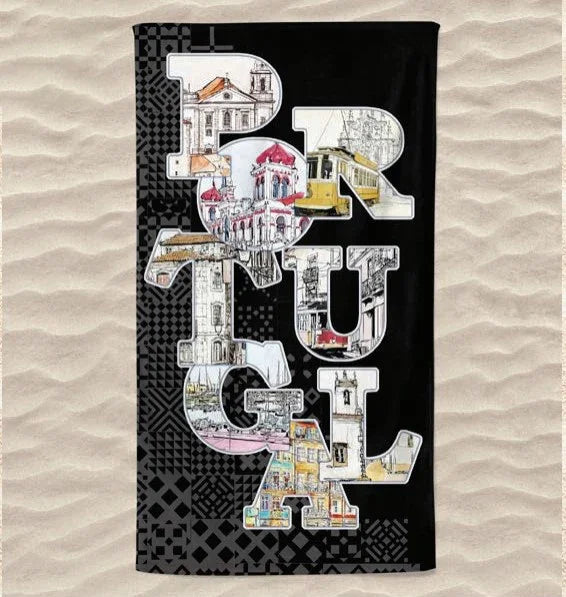 Toalha de Praia 3D Letra Portugal 70x140 cm - BOD HOME