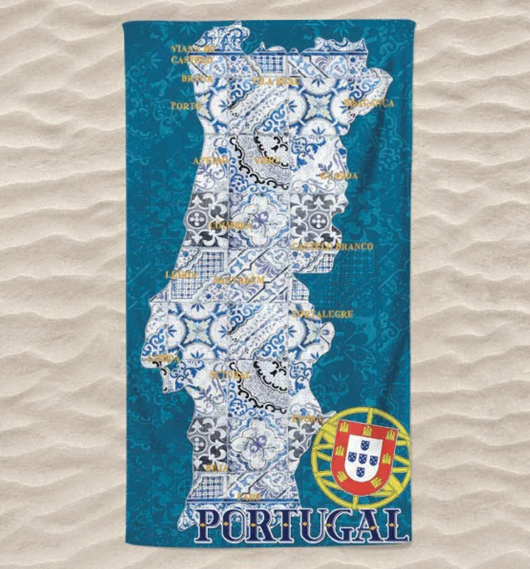 Toalha de Praia 3D Azulejo de Portugal 70x140 cm - BOD HOME