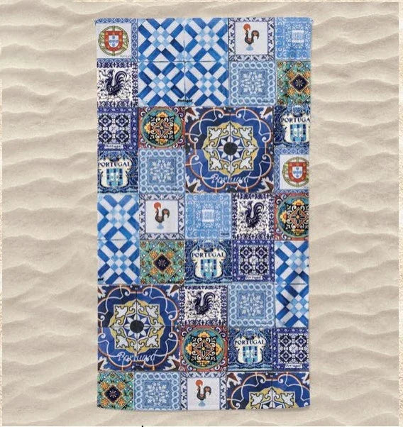 Toalha de Praia 3D Azulejo de Portugal 70x140 cm - BOD HOME