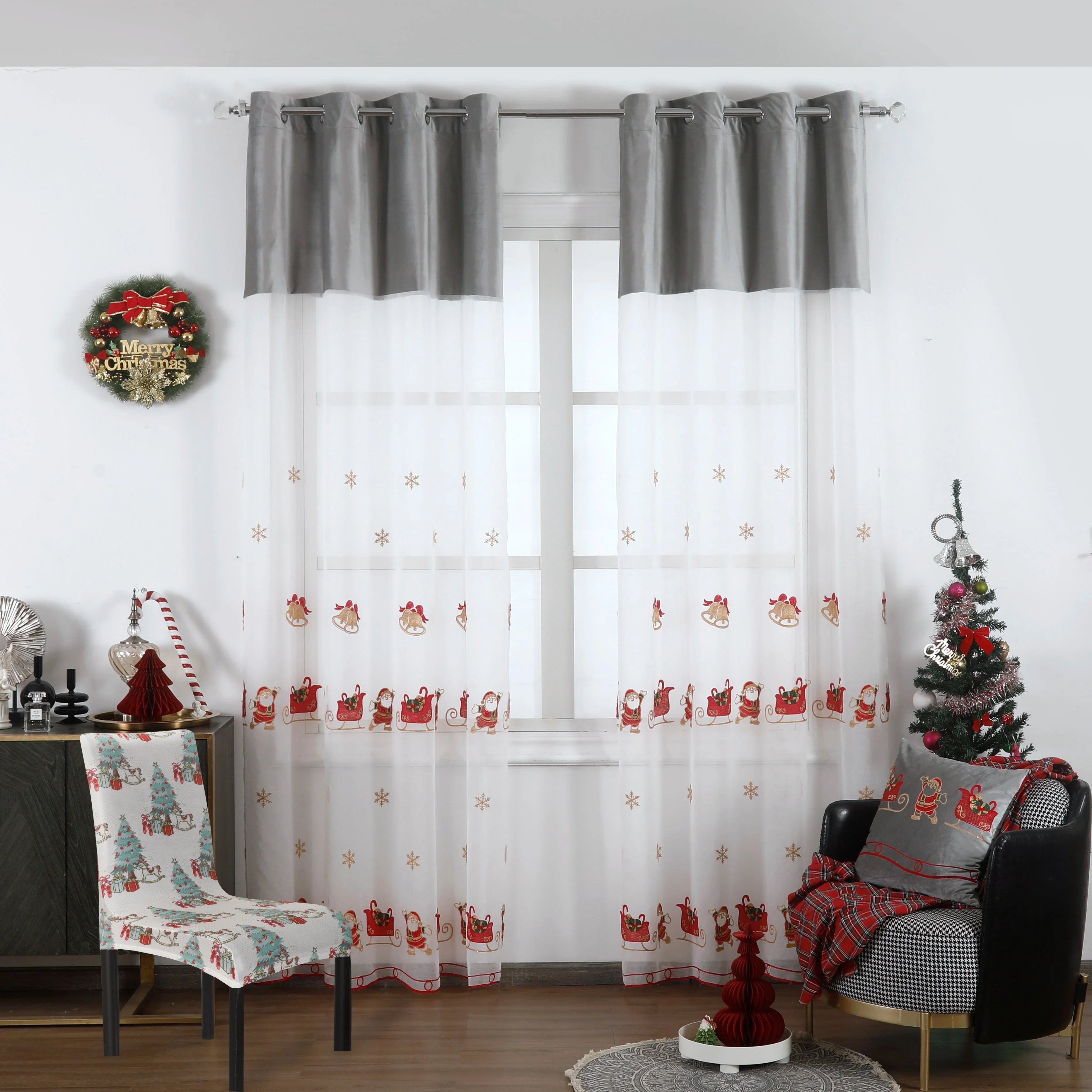 DECORAÇÃO DE NATAL | CAPA DE CADEIRA TEMÁTICA DE NATAL BRANCO NEVE