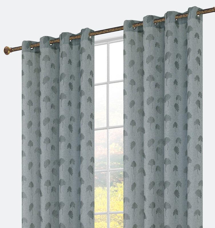 Cortina bordada com delicados bordados de folhas de ginkgo 140*260cm - BOD HOME