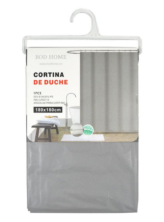 Cortina De Chuveiro Liso Cinzo Escuro 180*180cm - BOD HOME