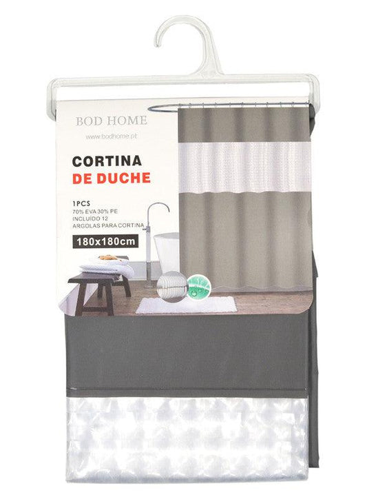 Cortina De Duche Em Patchwork Cinzo Escuro 180*180cm - BOD HOME