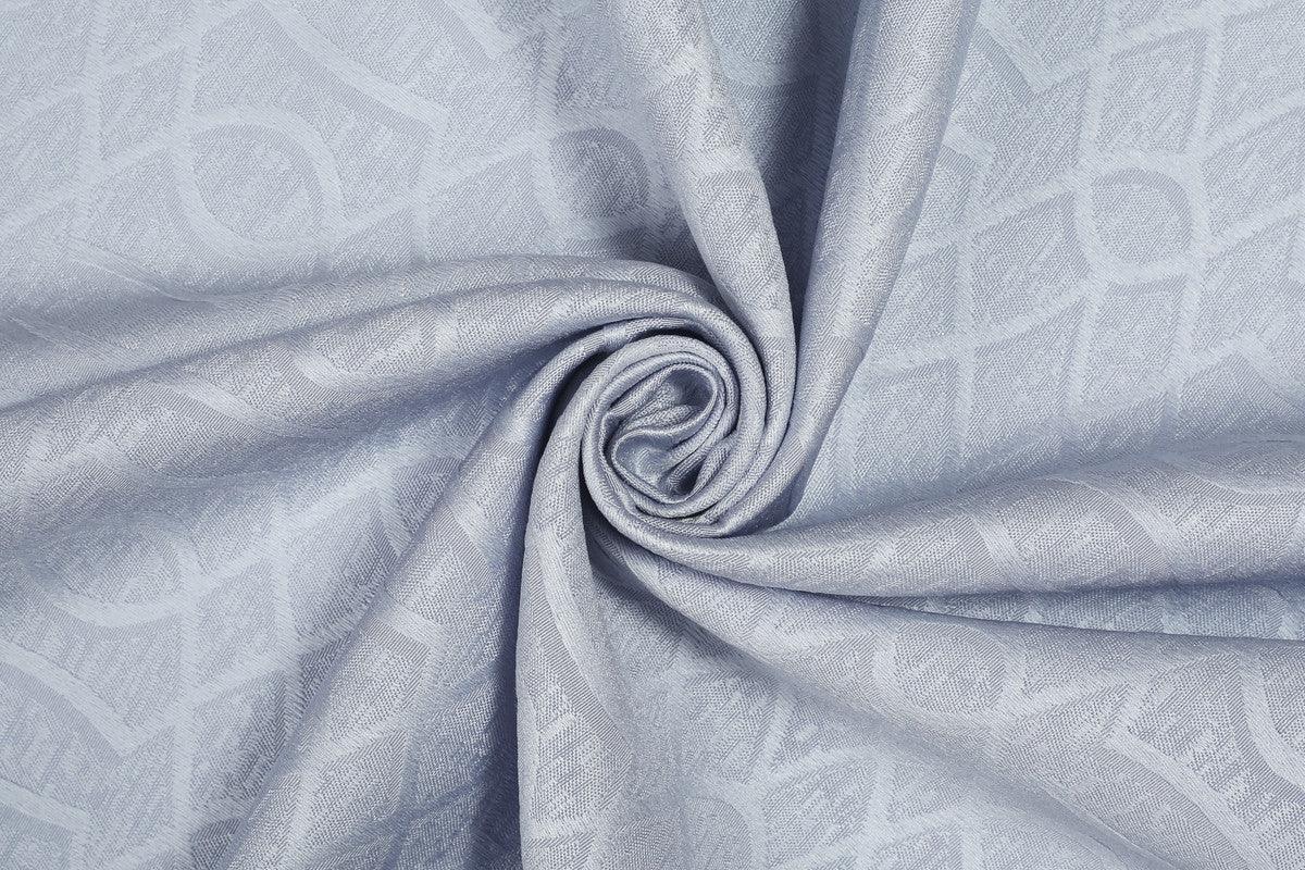 Cortina Tecido Fino com Listras Cruzadas Branco Cinza 140*260cm - BOD HOME