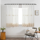 Cortina Tule Bordada com Flores do Cesto-um par - BOD HOME