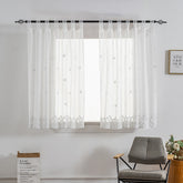 Cortina Tule Bordada com Borboletas Brancas-um par - BOD HOME