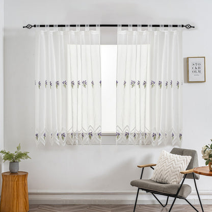 Cortina Tule Bordada com Lavandas-um par - BOD HOME