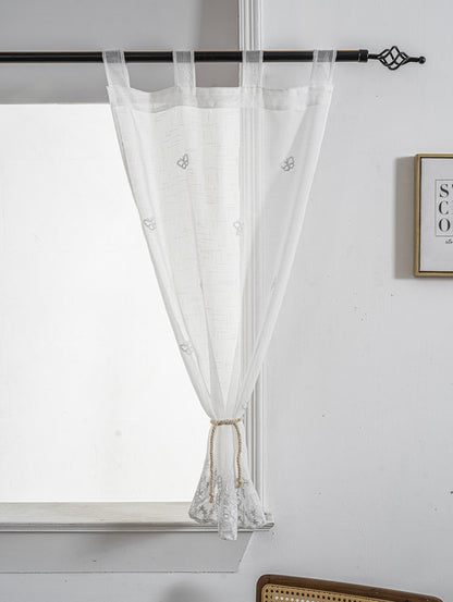 Cortina Tule Bordada com Borboletas Brancas-um par - BOD HOME