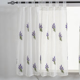 Cortina Tule Bordada com Bouquet de Lavanda-um par - BOD HOME