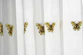 Cortina Tule Bordada com Borboletas Douradas-um par - BOD HOME