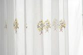 Cortina Tule Bordada com Flores do Cesto-um par - BOD HOME