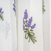 Cortina Tule Bordada com Bouquet de Lavanda-um par - BOD HOME
