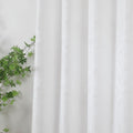 Cortina Translucido Estampada de Folhas Delicadas Branca- BOD HOME