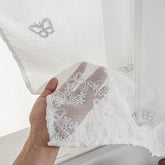 Cortina Tule Bordada com Borboletas Brancas-um par - BOD HOME