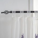 Cortina Tule Bordada com Bouquet de Lavanda-um par - BOD HOME