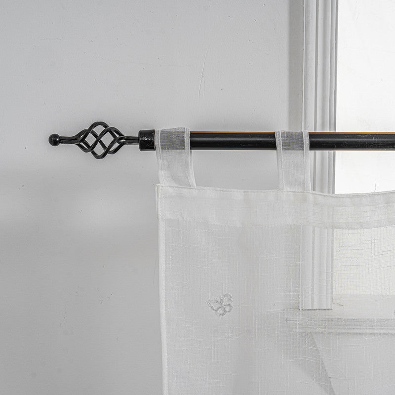 Cortina Tule Bordada com Borboletas Brancas-um par - BOD HOME