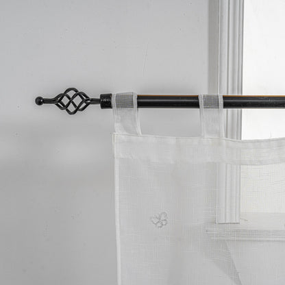 Cortina Tule Bordada com Borboletas Brancas-um par - BOD HOME