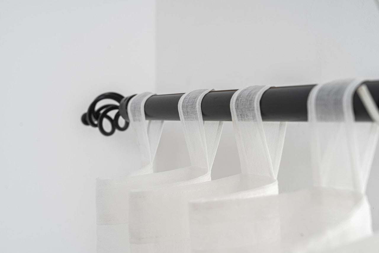 Cortina Tule Bordada com Borboletas Castanhas-um par - BOD HOME