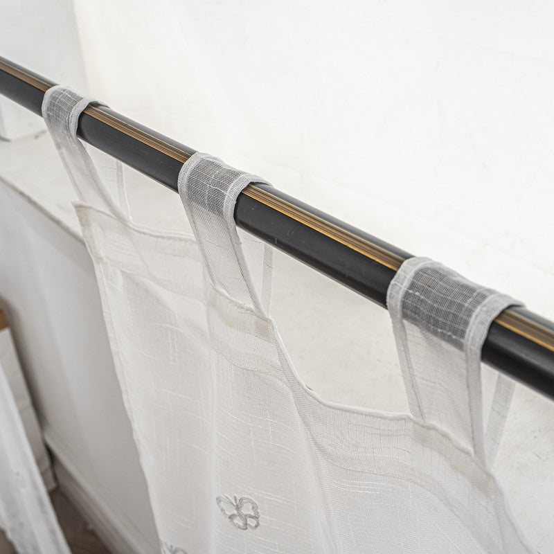 Cortina Tule Bordada com Borboletas Brancas-um par - BOD HOME