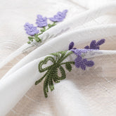 Cortina Tule Bordada com Bouquet de Lavanda-um par - BOD HOME