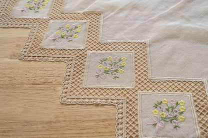 Cortina Tule Bordada com Flores do Cesto-um par - BOD HOME