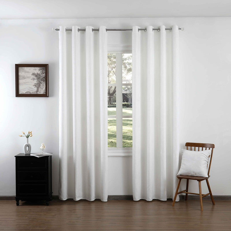 Cortina Jacquard com Bordado Branco 140*260CM-Individual- BOD HOME
