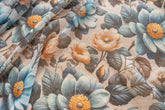 Cortina de Linho com Estampa Floral Azul 140*260cm-Individual - BOD HOME
