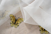 Cortina Tule Bordada com Borboletas Douradas-um par - BOD HOME
